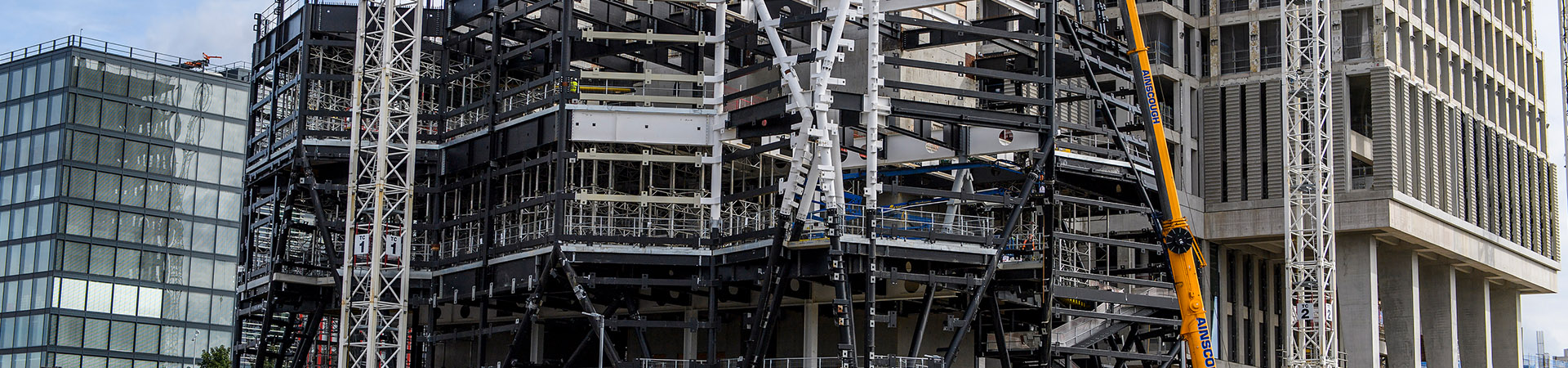 Steel building under construction